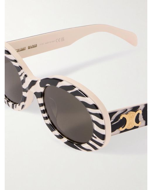 Céline Gray Sonnenbrille Mit Rundem Rahmen Aus Azetat Mit Zebramuster