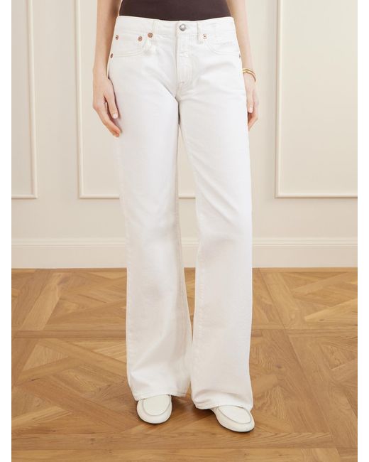 R13 White Effie Straight-Leg Jeans