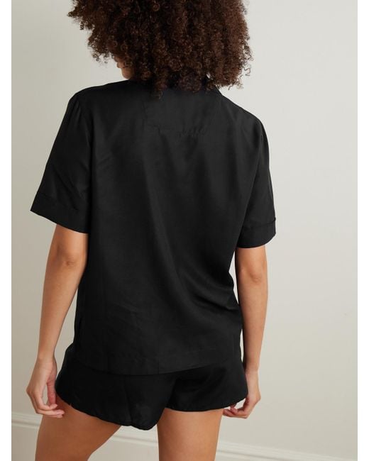 CDLP Black Lyocell Pajama Shirt