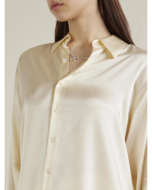 Comme Si Natural La Classica Silk-Charmeuse Shirt