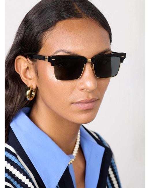 Miu Miu Black Square-Frame Acetate And-Tone Sunglasses
