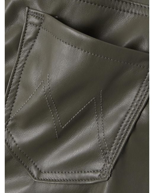 Mother Gray The Insider Flood Cropped Faux Leather Bootcut Pants