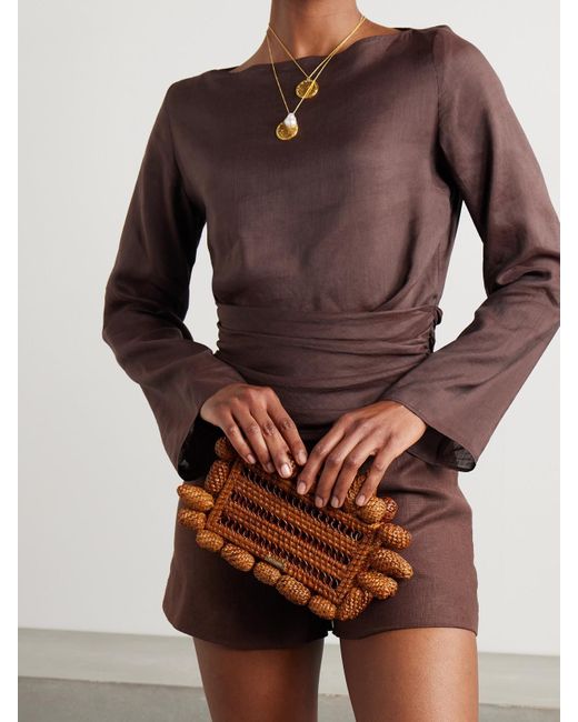 Gaia Clutch- Brown