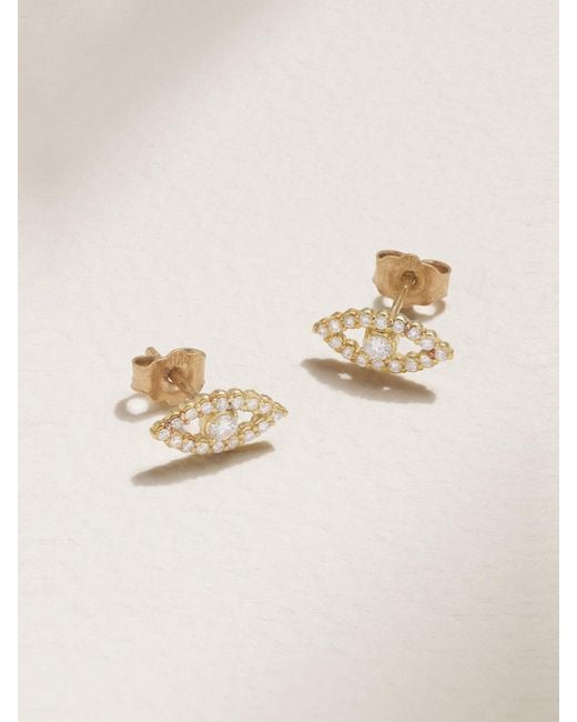 Jennifer Meyer Natural Evil Eye Mini 18-Karat Diamond Earrings