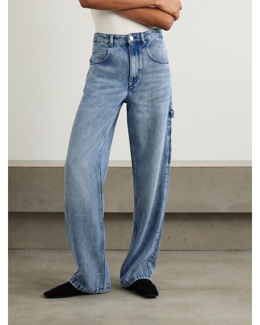 Isabel Marant Blue Bymara Halbhohe Jeans Mit Weitem Bein