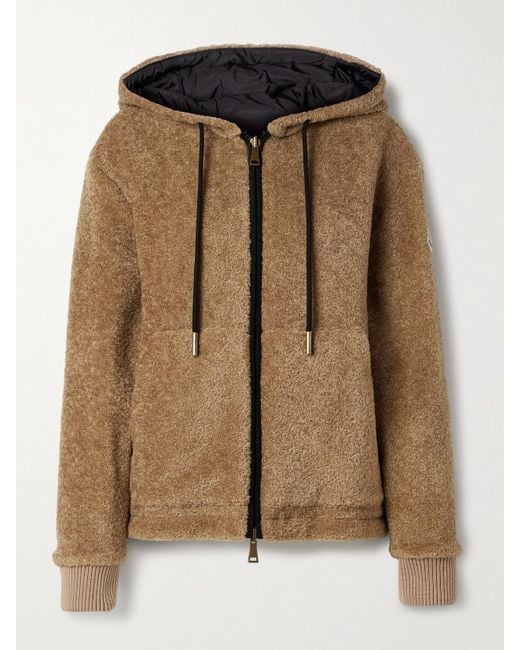 Moncler Brown Reversible Fleece And Shell Zip-Up Hoodie