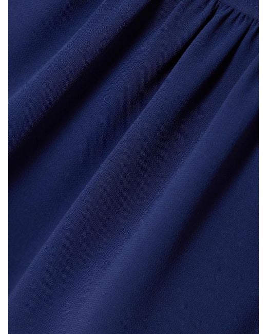 Stella McCartney Blue Gathered Crepe Mini Dress