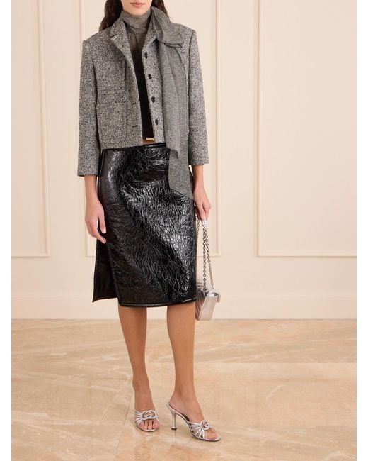 Gucci White Crystal-Embellished Metallic Leather Mules