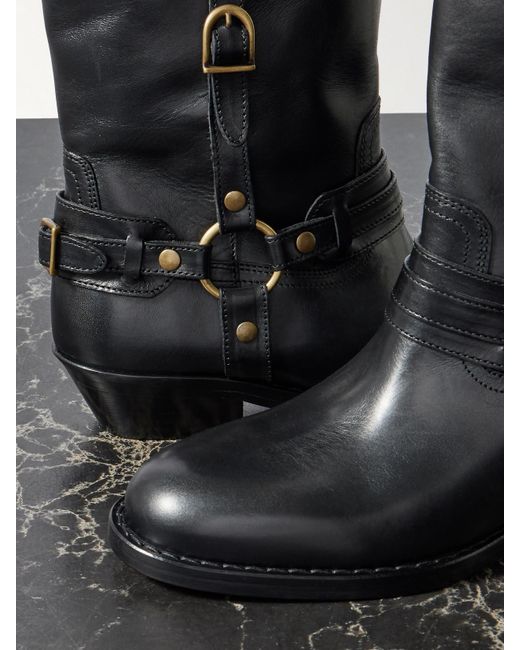 Isabel Marant Black Heiko Lederstiefel Mit Schnallen