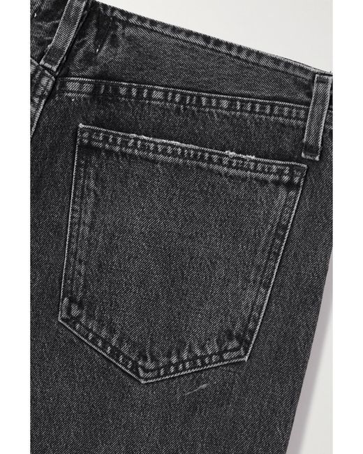 Agolde Black Net Sustain Lex Low-Rise Wide-Leg Organic Jeans