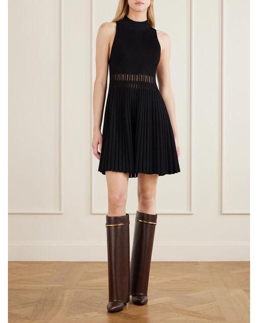 Givenchy Brown Shark Leather Knee Boots
