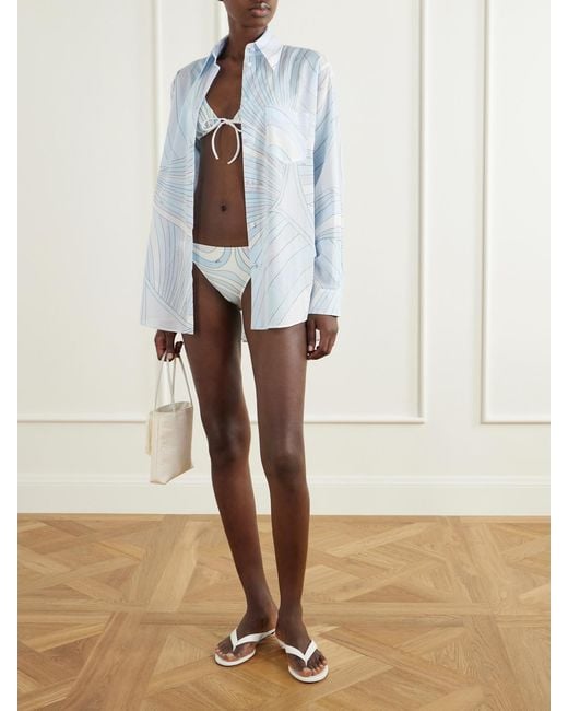 Emilio Pucci Blue Printed Cotton-Muslin Shirt