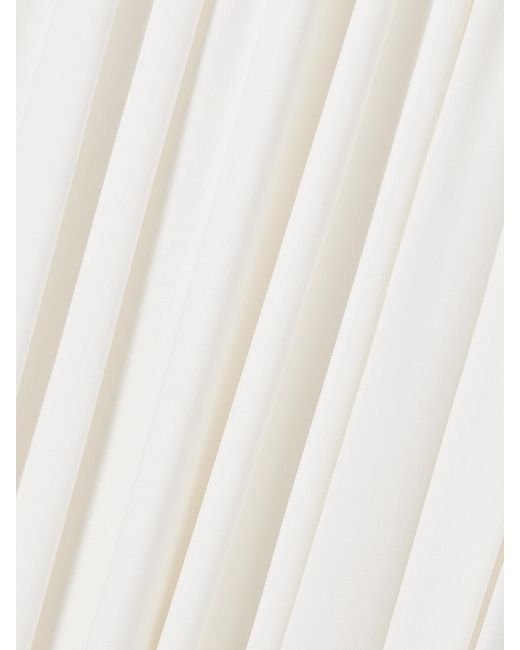 Jonathan Simkhai White Amarantha Cold-Shoulder Pleated Stretch-Jersey And Knit Gown
