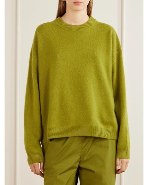 Staud Green Serrano Cashmere Sweater