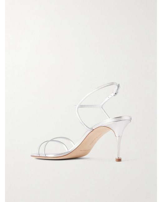 Manolo Blahnik Natural Ciagalo 70 Metallic Leather Sandals