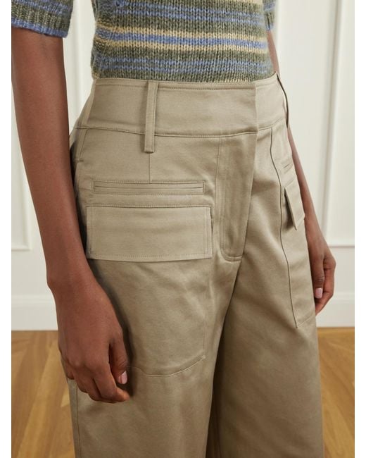 Proenza Schouler Natural Talla Cotton-Blend Twill Wide-Leg Pants