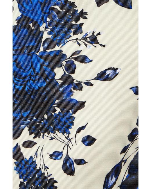 Emilia Wickstead Blue Yulie Floral-print Slim-fit Woven Maxi Dress