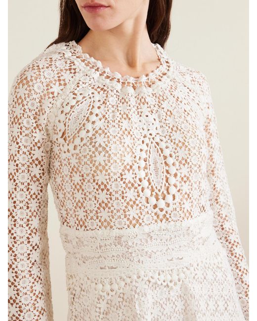 Isabel Marant White Hizene Cotton-Guipure Lace Mini Dress