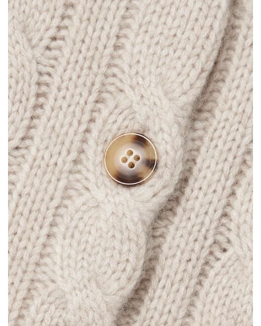 Doen Natural Virginie Cable-Knit Cashmere Cardigan