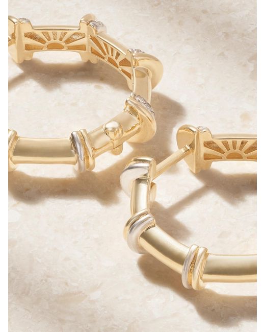 L'Atelier Nawbar Natural Milky 18-Karat Diamond Hoop Earrings