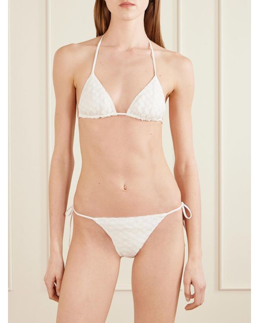 Missoni White Mare Printed Halterneck Triangle Bikini