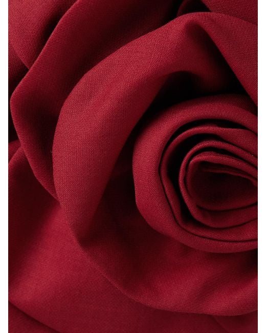 Carolina Herrera Red Bootcut-Hose Aus Einer Wollmischung Mit Falten Und Applikation