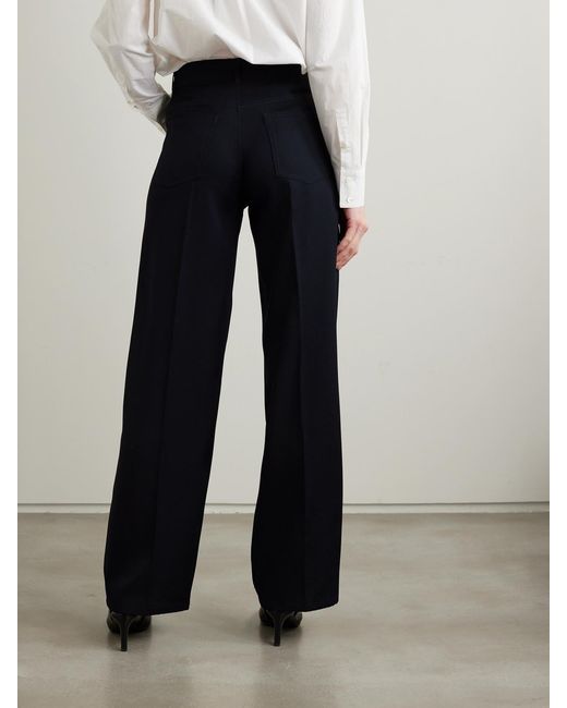 Jil Sander Blue Wool-Gabardine Straight-Leg Pants