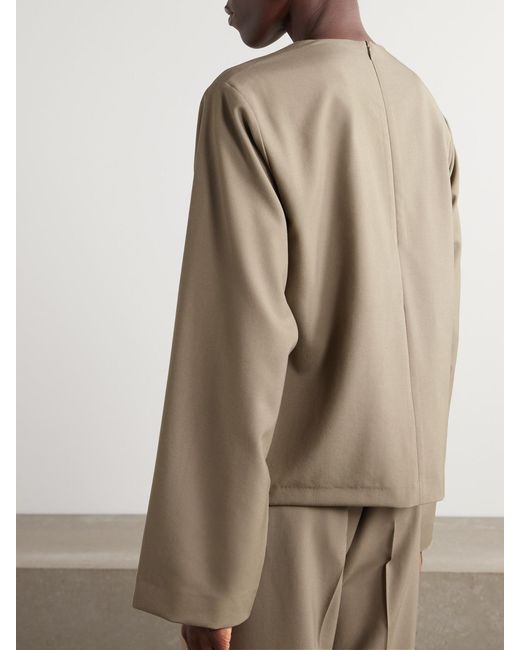 Rohe Natural Draped Wool Blouse