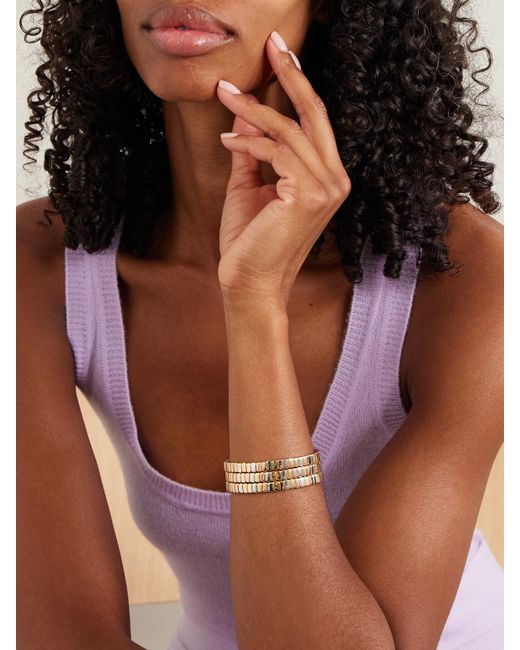Roxanne Assoulin Natural The Mini Cobra Set Aus Drei Armbändern Aus- Silber- Und Roségoldfarbenen Zierperlen