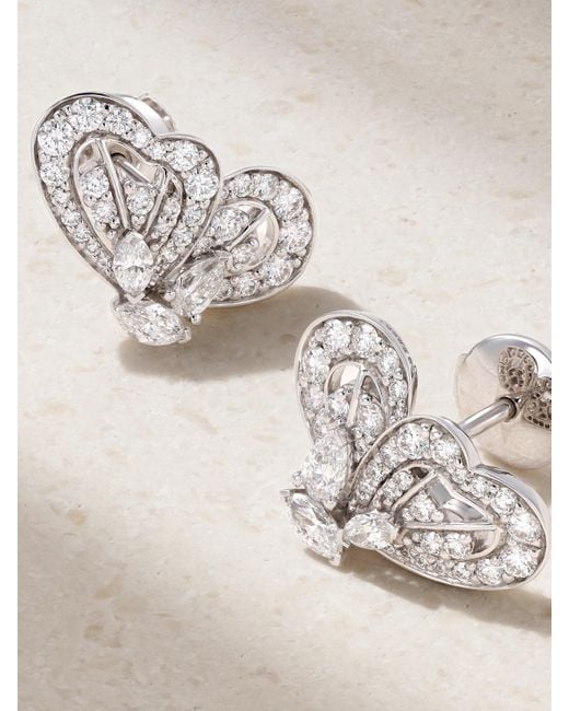 De Beers London Natural Portraits Of Nature Butterfly 18-Karat Diamond Earrings