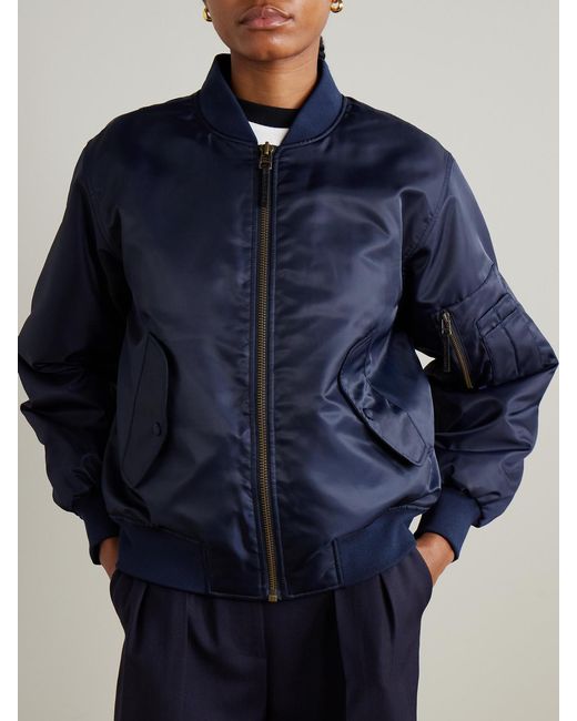 Anine Bing Blue Leon Padded Shell Bomber Jacket