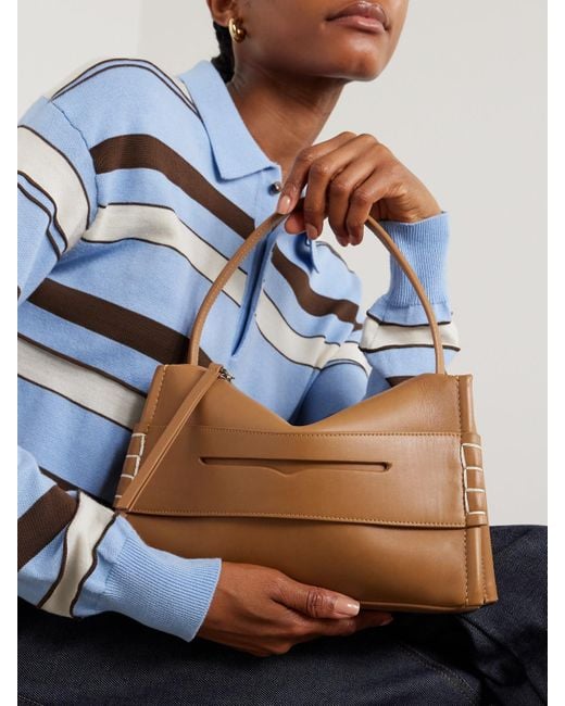 J.W. Anderson Brown Loafer Whipstitched Leather Shoulder Bag