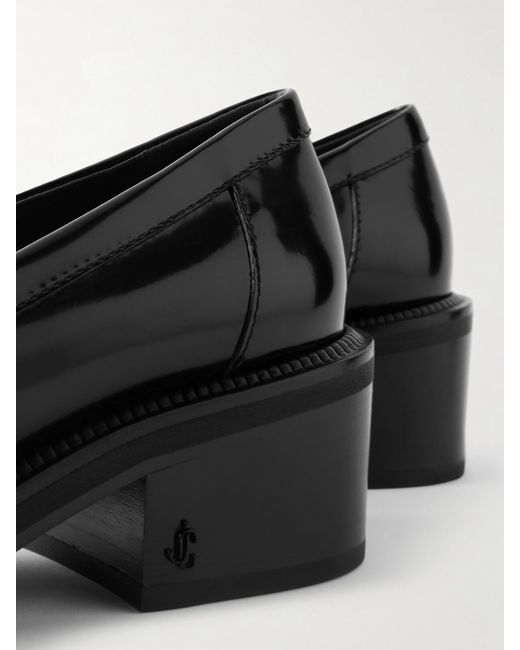Jimmy Choo Black Tylor Patent-Leather Loafers