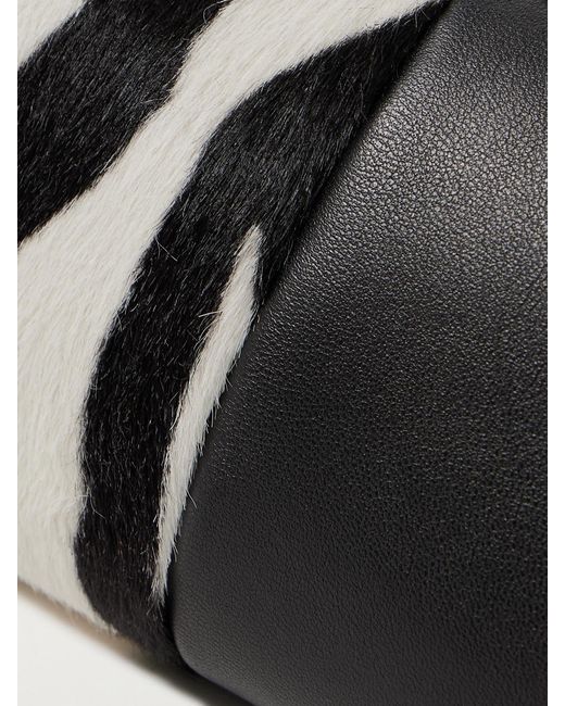 Khaite Black Kye Zebra-Print Calf Hair And Leather Shoulder Bag