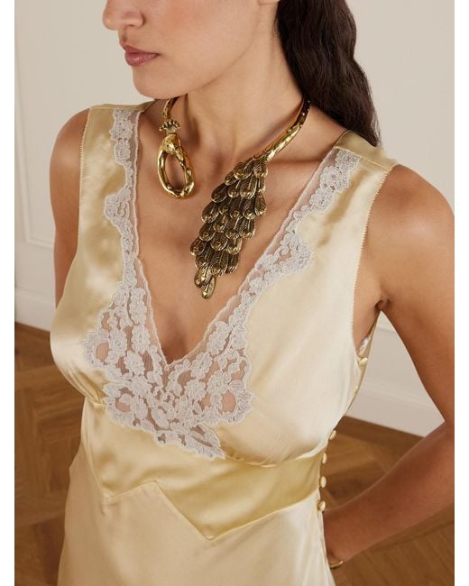 Chloé White Peacock-Tone Choker