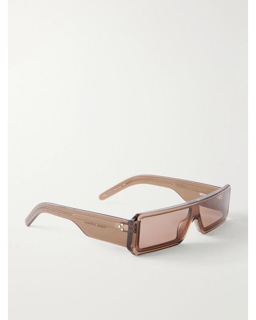 Rick Owens Brown Rectangular Frame Acetate Sunglasses