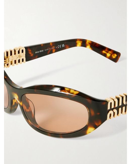Miu Miu Natural Glimpse D-Frame Acetate Sunglasses