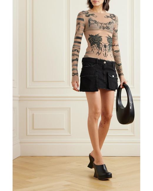 Jean Paul Gaultier Natural Knwls Printed Stretch-Jersey Top