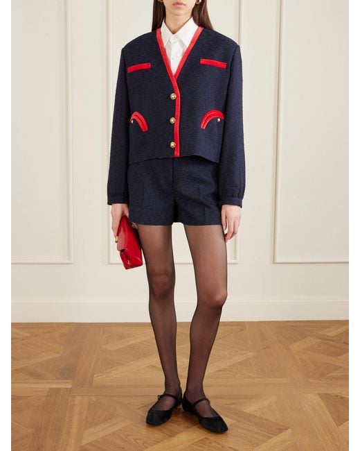 Blazé Milano Blue Riviera Cotton-Blend Tweed Jacket