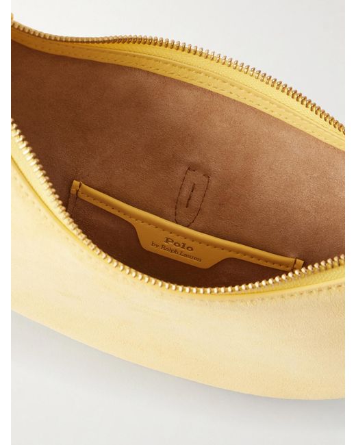 Polo Ralph Lauren Yellow Polo Id Mini Suede Shoulder Bag