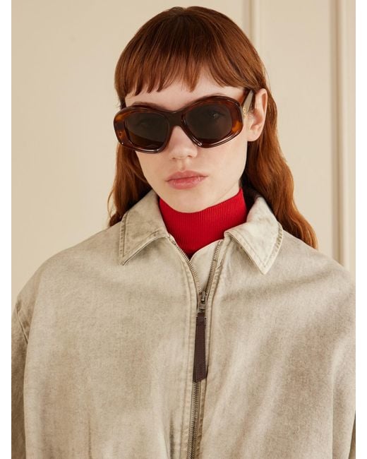 Loewe Multicolor Anagram Round-Frame Acetate Sunglasses