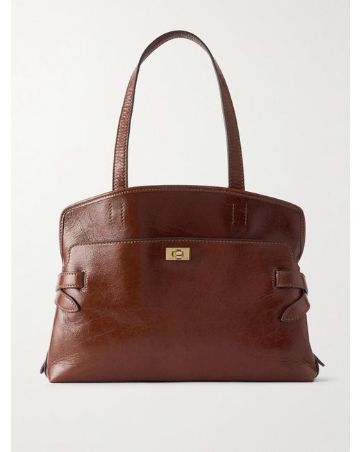 Anya Hindmarch Brown Wilson Textured-Leather Shoulder Bag