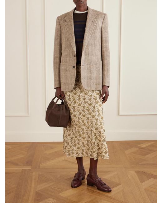 Loro Piana Natural Hedland Checked Tweed Blazer