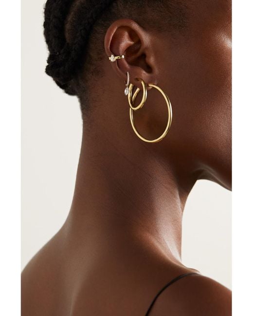 Anita Ko Natural Large 18-Karat Hoop Earrings