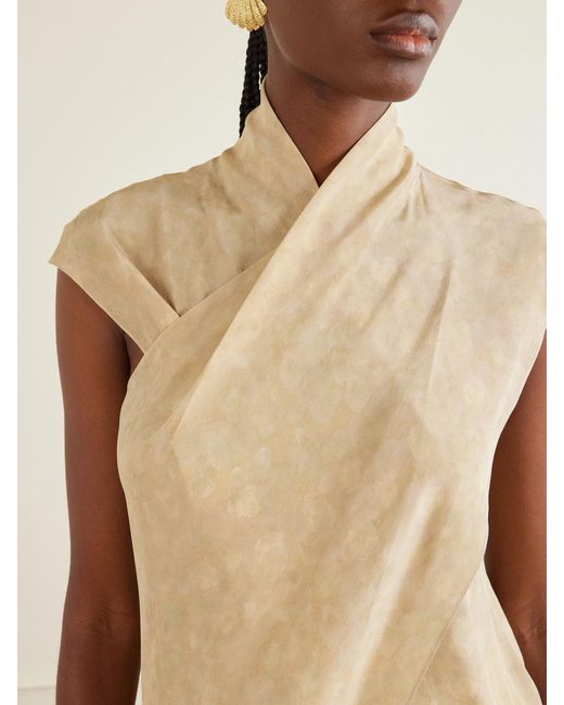 Cortana Natural Cassiopea Silk-Crepe Blouse