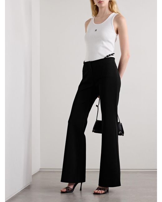 Givenchy Black Belted Stretch-Jersey Flared Pants