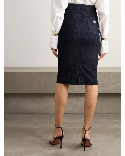 Dolce & Gabbana Blue Stretch-Denim Skirt