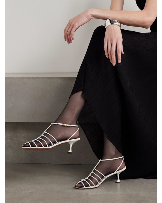 Proenza Schouler White Tee Cage Leather Sandals