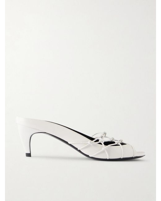 Jude White Knotty Leather Pumps
