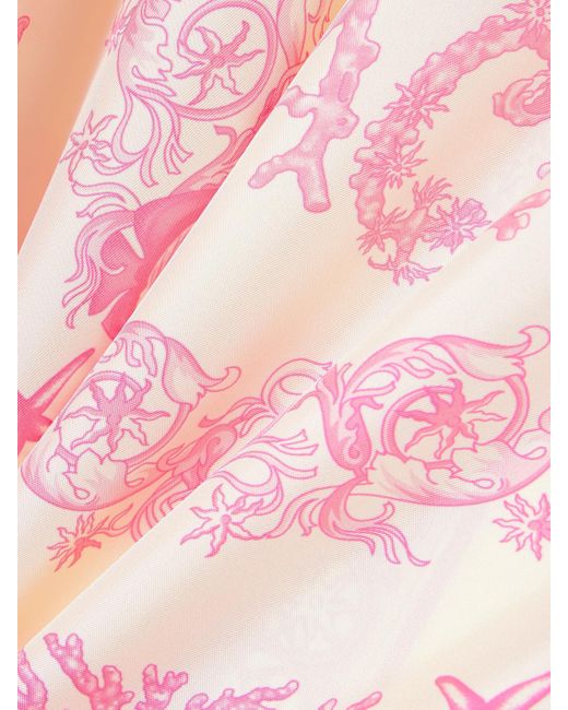 Versace Pink Hemd Aus Bedrucktem Seiden-Twill